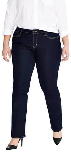 Levi's Plus 314 High Waist Straight Jeans - Dark Blue Denim