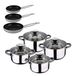 San Ignacio Accu 8 stuks SIP + set 3 pannen Professional Chef Platinum 18/20/24 keuken, chroom, uniek