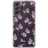 ERT GROUP mobiel telefoonhoesje voor Samsung S21 FE origineel en officieel erkend Babaco patroon Butterflies 002 optimaal aangepast aan de vorm van de mobiele telefoon, gedeeltelijk bedrukt
