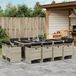 Prolenta Maison Exclusive - Tuinset voor de tuin, 13-delig, met kussens, lichtgrijs, van polyrotan