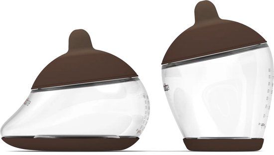 Emulait Starterkit - Classic Babyfles + Anatomy Babyfles - Kleur: Rich - Maat: 3 - 240 ml - Incl. flessenborstel - borstvormig
