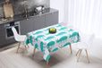 Bonamaison Tafelkleed, Anti-Mold, Sneldrogend, Waterdicht, 100% Polyester Tafellaken, Turkoois, wit, 140 x 140 Cm
