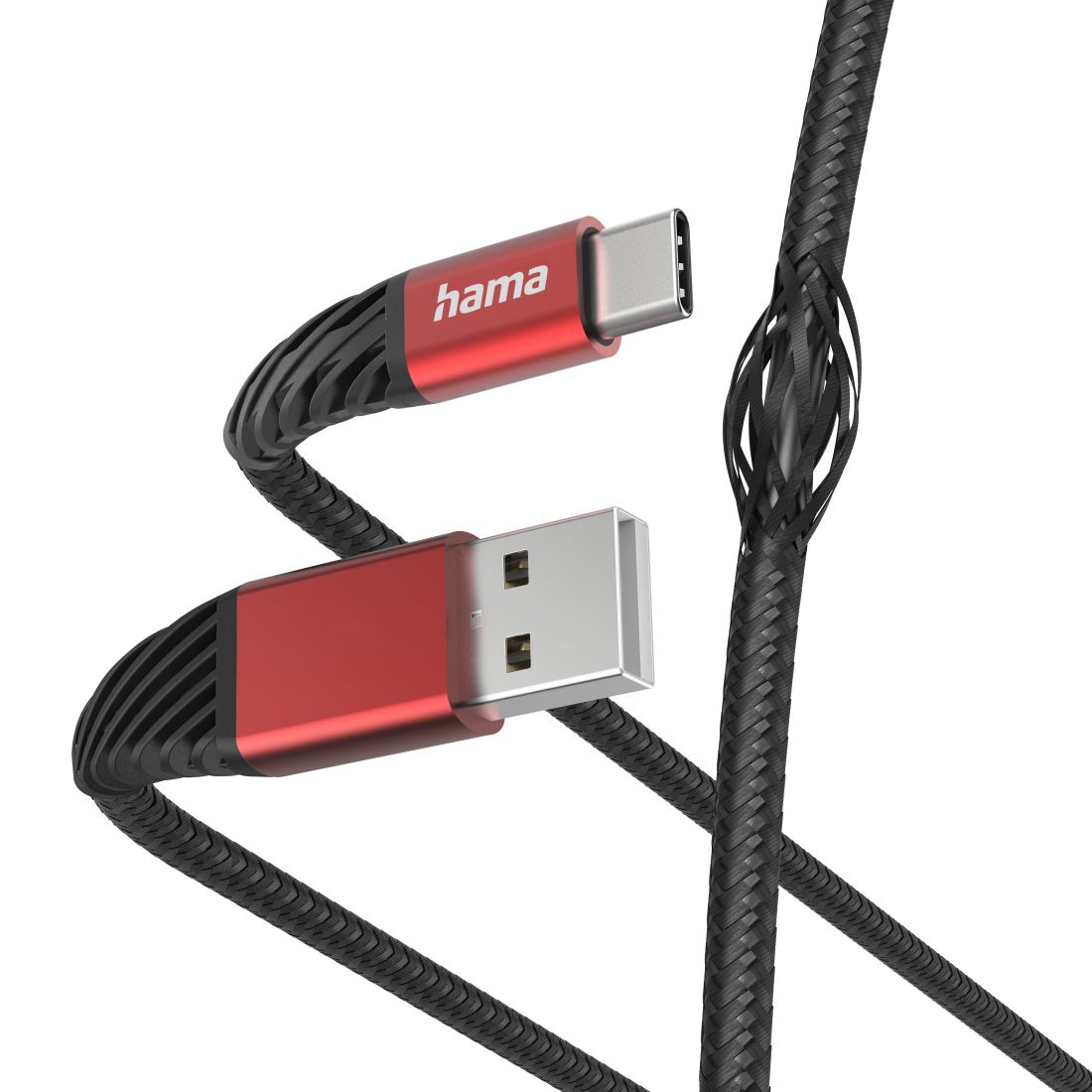 Hama Extreme USB-A naar USB-C Kabel - 1.5m - Zwart/Rood