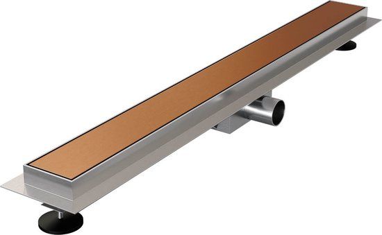 Brauer Douchegoot 70cm - Geborsteld Koper - Zero/Tegelinlegrooster (omkeerbaar)