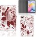B2Ctelecom Bookcase for Samsung Galaxy Tab S6 Lite - Watercolor Flowers Design