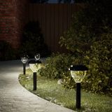vidaXL Tuinpadverlichting 4 stuks solar met grondpennen RGB en warmwit