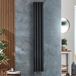 Hudson Reed Vitality Radiateur design vertical – Noir – 178 x 23,6 cm – Sans thermostat - 2 rangs – Câblé