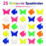 Okado Fiets Spaakkralen 25 stuks Multicolor – Gekleurde Spaakkralen met Vlinders en Vissen – Fietswiel Kralen voor Kinderfiets en Spaken