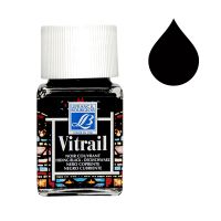 Lefranc Bourgeois Vitrail Glass & Porcelain Paint 267 Covering Black (50 ml)