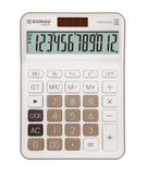 DONAU Tech rekenmachine, 12-cijferig, beige, crème, Dual Power Solar