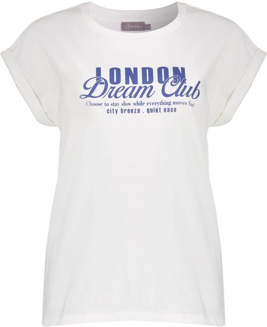 Geisha T-shirt T Shirt Met Borstprint En Aangeknipte Mouwen 62374 41 Off-white/blue Dames Maat - M