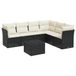 vidaXL 6-delige Loungeset met Kussens, Poly Rattan, Zwart