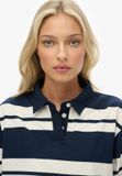 Superdry Athletic Essentials Gestreept Rugby Shirt Dames Lange Mouwen Katoen 100% Maat 6