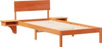 vidaXL Bedframe met hoofdeinde, Wasbruin, 90 x 200 cm, Massief grenenhout