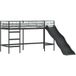 Maison Exclusive - Lit mezzanine pour enfant avec toboggan, noir et anthracite, 90 x 190 cm