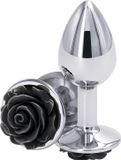 NS Novelties - Rose Buttplug Small - Black Metal