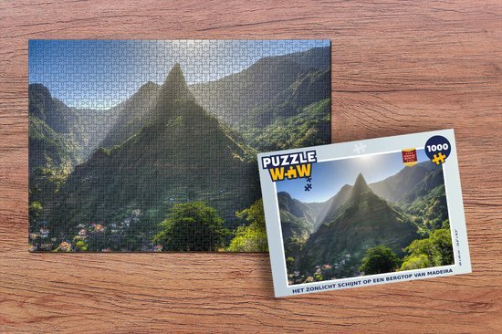 MuchoWow Puzzel Het zonlicht schijnt op een bergtop van Madeira - Legpuzzel - Puzzel 1000 stukjes volwassenen