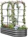Wan GmbH Relevé de parterre avec arche de jardin pour plantes grimpantes et légumes 180x90x30 cm Gris foncé
