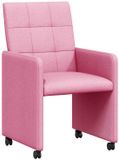 vidaXL Eetkamerstoelen met wielen 2 stuks Roze 58 x 65 x 94 cm Stof