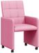vidaXL Eetkamerstoelen met wielen 2 stuks Roze 58 x 65 x 94 cm Stof