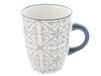 H & H Ischia set mokken, stoneware, lichtblauw/grijs, 6 stuks