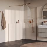 Brauer Oblivion - Inloopdouche - Helder Glas - 140 x 200 cm - incl. Glascoating - PVD Koper Geborsteld