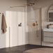 Brauer Oblivion - Inloopdouche - Helder Glas - 140 x 200 cm - incl. Glascoating - PVD Koper Geborsteld