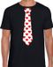 Bellatio Decorations Valentijnsdag thema - verkleed feest stropdas t-shirt - rode hartjes print - zwart - heren XXL
