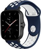 Strap-it Amazfit GTS 2 sport band - blauw/wit