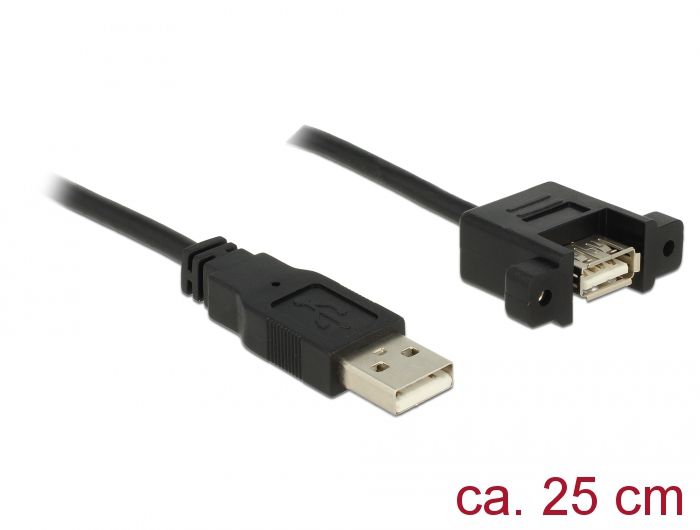 DeLOCK 85462 USB-kabel - 0,25 m - Zwart