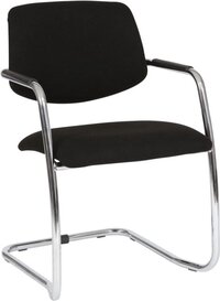 Workliving Vergaderstoel X5 - Sledeframe - Mirage Zwart - frame chroom - Met armleuning