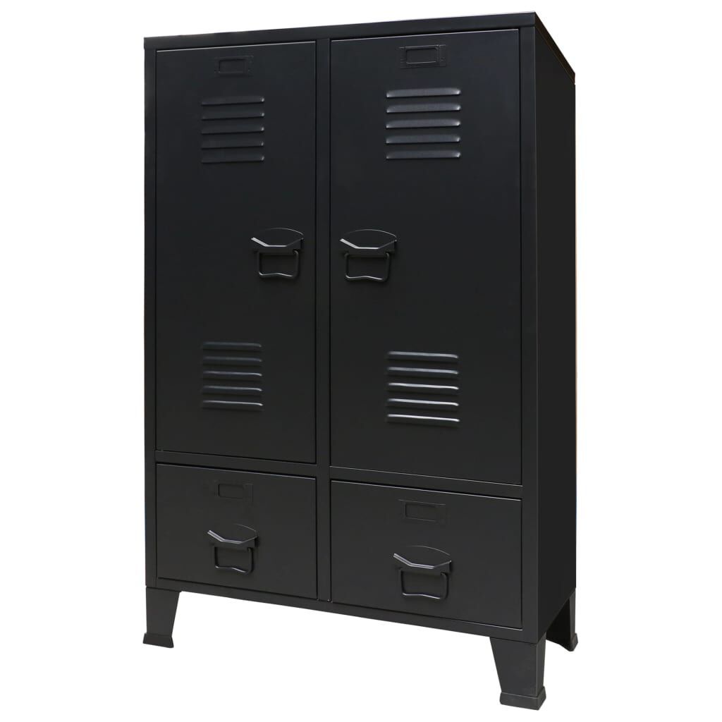 vidaXL Industrial Style Metal Closet - 67x35x107 cm - Black