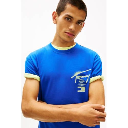 Tommy Jeans regular T-shirt met backprint blauw