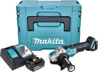 Makita DGA 520 RT1JX1 meuleuse d'angle sans fil 18 V 125 mm X-LOCK Brushless + 1x batterie 5.0 Ah + chargeur + Makpac