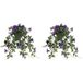 Mica Decorations Plante Petunia - 2x - violet - 50 cm - plante suspendue artificielle