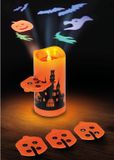 Fiestas Guirca LED kaars met projector - 16 cm - Halloween