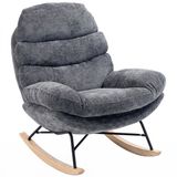Homcom Rocking Chair - Polyester, Foam - 80 x 103 x 91 cm - Dark Grey