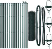 vidaXL - zeshoekig - gaashek - met - grondbevestiging - 25 - x - 0,5 - m - Bosgroen - Mesh