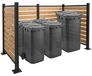 Clôture de conteneur à déchets en aluminium HWC-K57, abri de conteneur à déchets, aspect bois, extensible, 130x206x110 cm brun clair