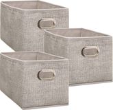 5Five Opbergmand/kastmand - Set van 4x stuks - beige - linnen - 7 liter - 31 x 15 x 15 cm - Opbergbox - Vakkenkast manden