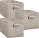 5Five Opbergmand/kastmand - Set van 4x stuks - beige - linnen - 7 liter - 31 x 15 x 15 cm - Opbergbox - Vakkenkast manden