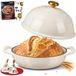 Overmont Nederlandse oven voor het bakken van brood, 26cm/6QT geëmailleerde gietijzeren Nederlandse oven, braadpan met koepeldeksel voor zuurdesembrood bakken, braden, stoven en frituren, katoenen