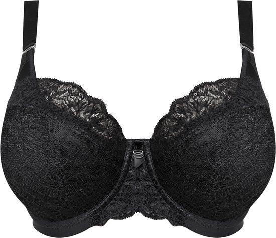 Elomi Brianna Padded Half Cup Dames Beha - Maat 95K (EU) - Zwart