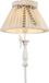 Globo Lighting vloerlamp, metaal, wit, goudkleurig, textiel, wit, met voetpedaal in de kabel, met vogelmotief, diameter: 350mm, hoogte: 1590mm, exclusief 1x E27 60W 230V lamp