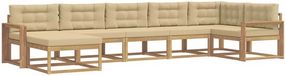 vidaXL Ensemble de canapés d'extérieur 7 pièces blanc et beige