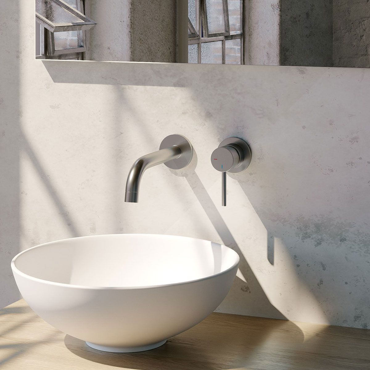 Brauer Wastafelkraan Inbouw Brushed Edition B1 Coldstart Mengkraan Rond Geborsteld RVS 1 Greeps