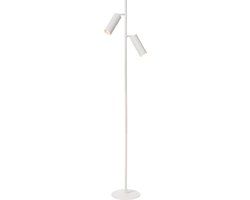 Lucide CLUBS - Vloerlamp - 2xGU10 - Wit - Aluminium - 140cm