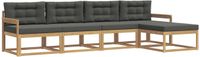 vidaXL Buiten bankenset 4 st Wit en antracietkleurig Polyester