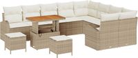 vidaXL Tuinbank - Set - 12 - st - Beige - poly - rattan