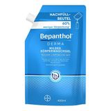 Bepanthol Derma Milde lichaamswasgel, milde douchegel voor de gevoelige en droge huid, dermatologisch geteste vochtinbrengende crème met dexpanthenol, zeepvrij, 400 ml navulzak